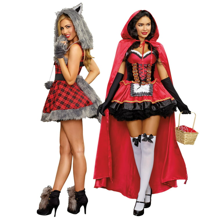 ordbog binde Flygtig Dream Girl Adults Women's Big Bad Wolf Fairy Tale Dress Costume X-Small 0-2  - Walmart.com