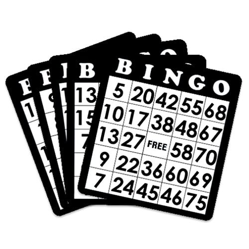 Royal Bingo Supplies Black Bingo Cards, 18pack