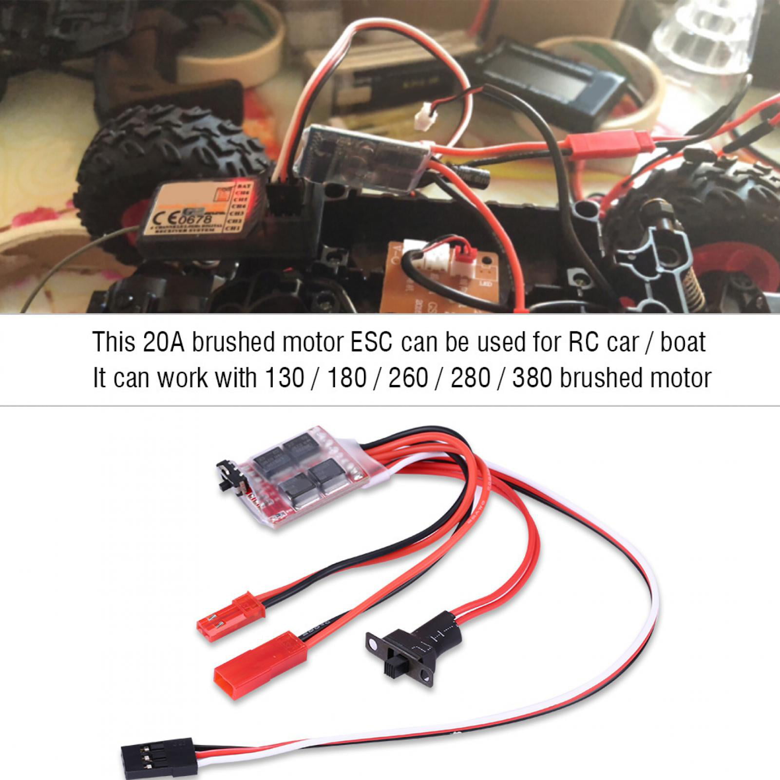 F05428 10A ESC Two-Way Motor Speed Controller With Brake For RC Car Boat Tank
