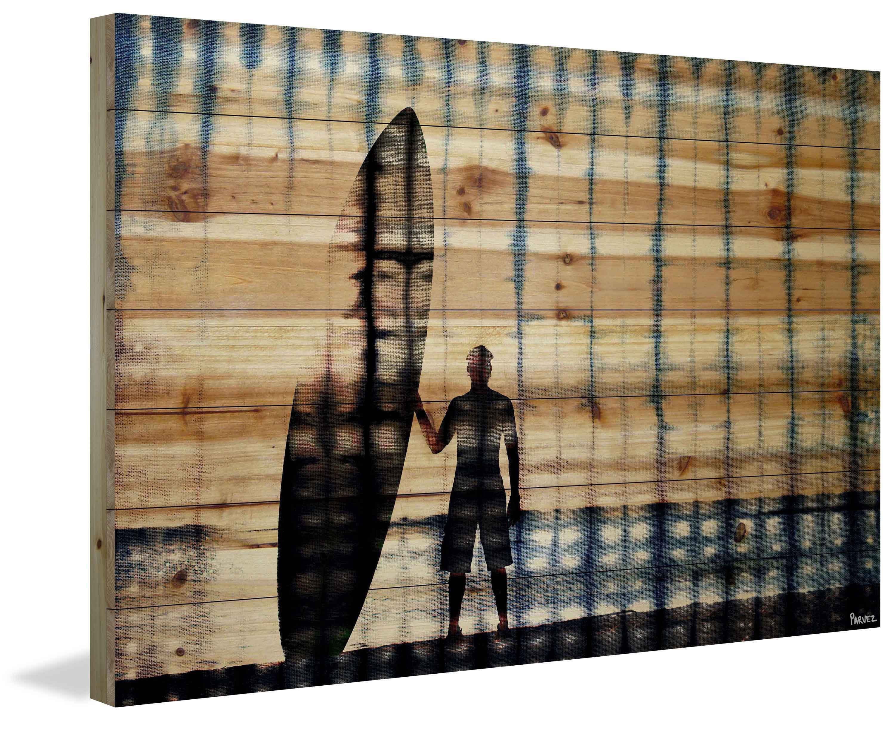 Parvez Taj Surf at Dusk Pinewood Wall Art, 20" x 30"
