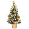 thumbnail image 2 of Mini Gold Christmas Tree, 18 Inches Artificial Tabletop Christmas Tree 15 LED Lights, Table Small Xmas Tree with Christmas Ball Ornaments for Table Top Christmas Tree Decorations, 2 of 5
