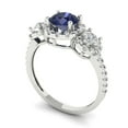 thumbnail image 2 of 1.46 ct Round Cut Simulated Blue Sapphire Three-Stone Engagement Ring for Women in 18K White Gold, 2 of 5
