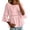 Pink, variant on Boho Tops Beach Peplum for Women 3/4 Sleeve Crew Neck Solid Color Cotton and Linen Summer Solid Color Dressy Casual Flow Top Purple Xl