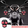 thumbnail image 5 of JIhuahe 12V Skull Motorcycle LED Turn Signal Lights, White Amber Dual Color Auxiliary Running Lights for Bike Customization, Maintenance, Safety Accessories,Red, 5 of 5