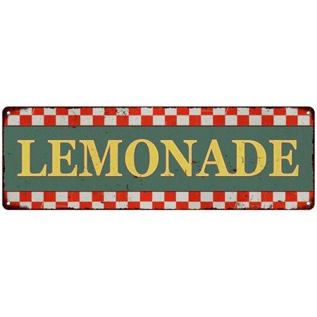 Old Style Metal - Lemonade Checkerboard Country Style Vintage Metal Sign 6x18 Old Advertising Man Cave Game Room M6180680
