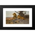 thumbnail image 2 of Wilhelm Kuhnert 18x11 Black Modern Framed Museum Art Print Titled - Rumbling Lion (1912), 2 of 5