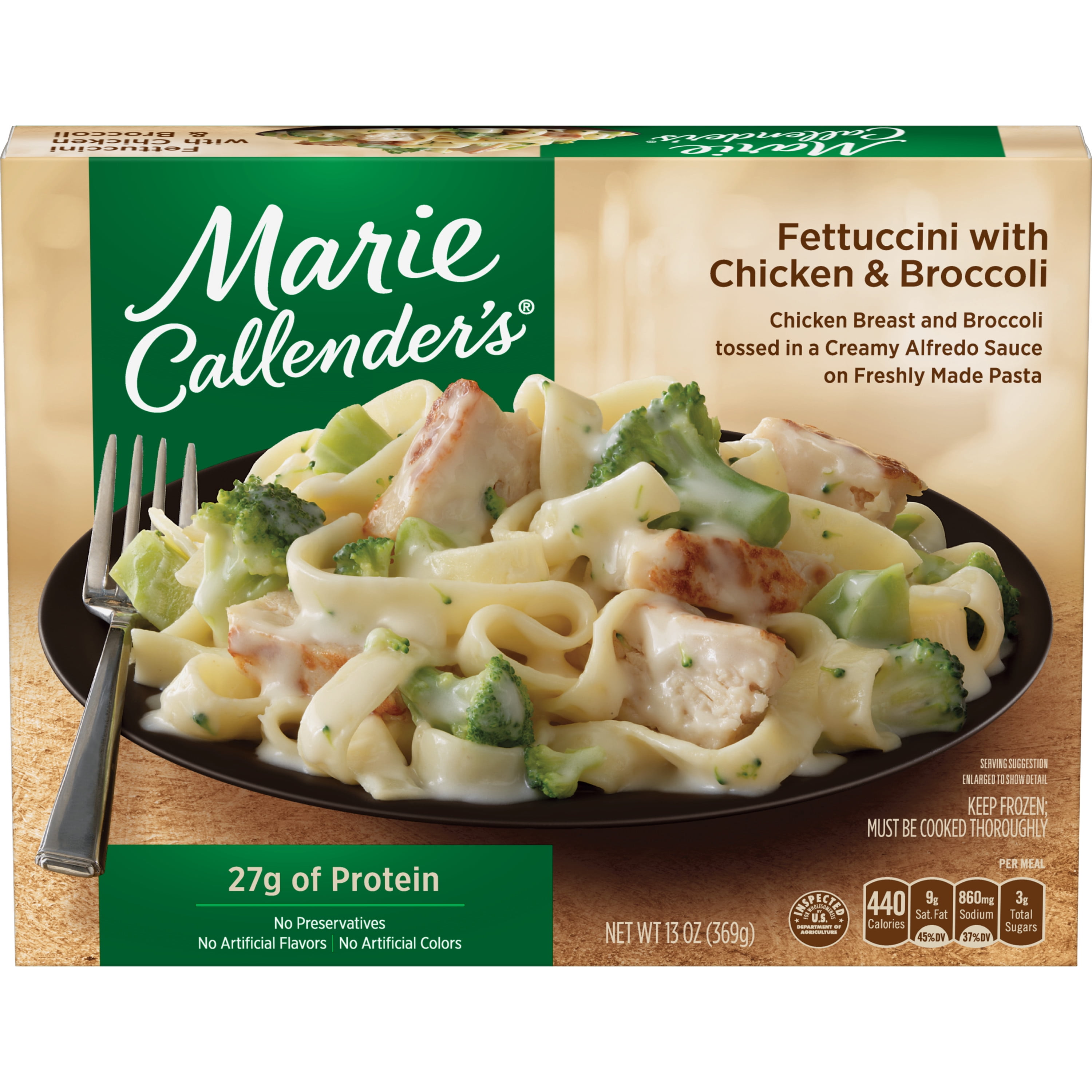 Marie Callender's Frozen Dinner, Fettuccini with Chicken & Broccoli, 13 ...