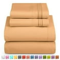 thumbnail image 4 of 1800 Thread Count 4 Piece Deep Pocket Egyptian Comfort Bedroom Bedding Sheet Set Queen Size Mocha Brown Colour, 4 of 6