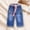B Blue, variant on ITSAME Jeans for Girls, with Large Pocket Elastic Waist Drawstring Casual Wide Leg Denim Pants Blue 4-5T