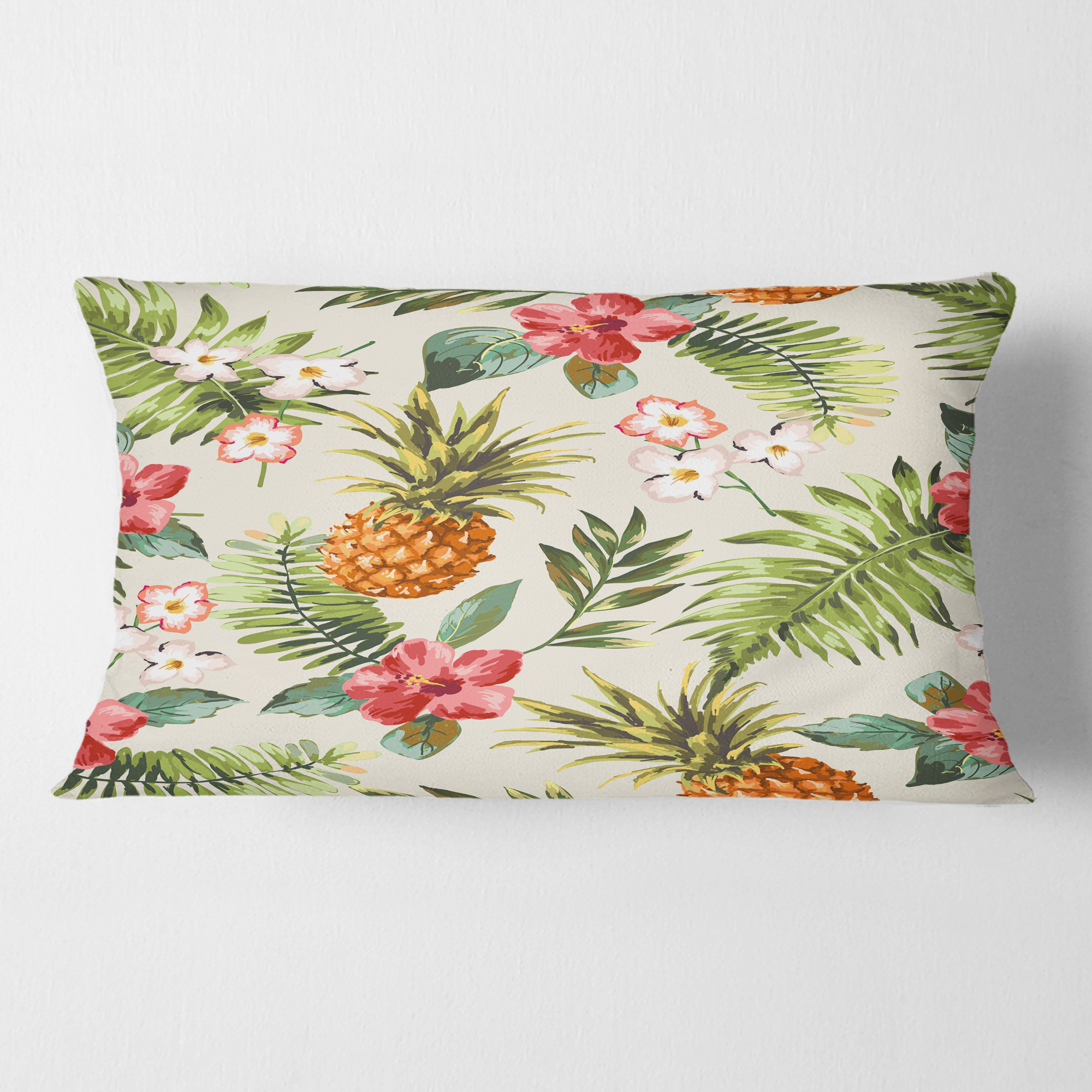 Designart Pineapple Summer Bliss IV' Mid-Century Modern Throw Pillow - 12x20