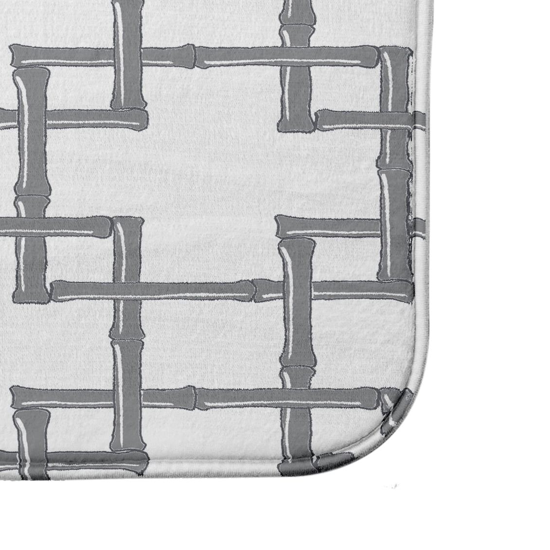Simply Daisy 34" x 21" Plush Microfiber Grey Bamboo Bath Mat