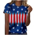 thumbnail image 2 of Fiudx Camisas para Mujer Blusa de Manga Corta con Estampado de Día Independiente para Mujer, Blusa con Cuello Redondo, 2 of 5