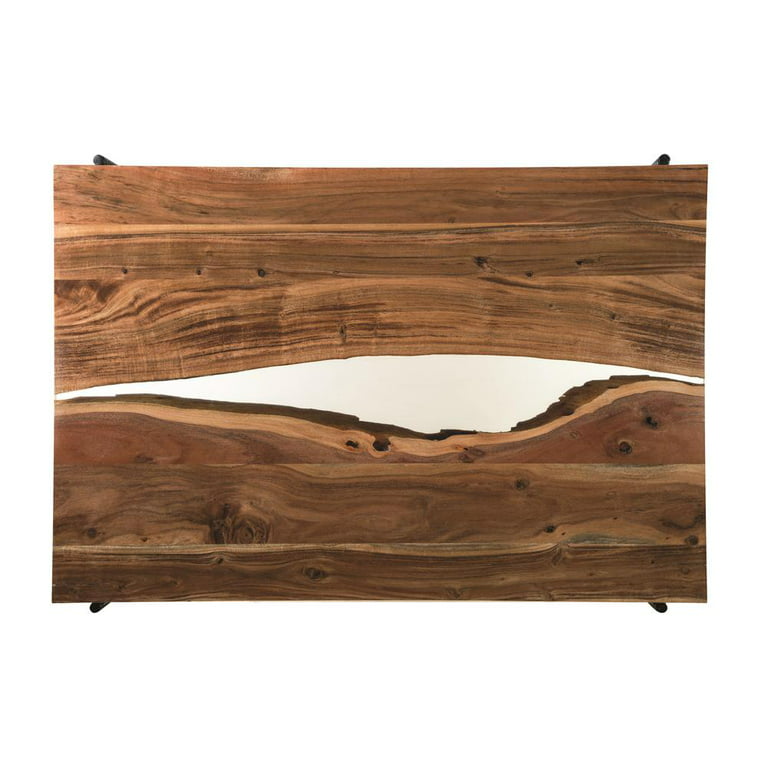 Alaterre Wood Table Edge Rivers and Acrylic Coffee 36\