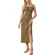 thumbnail image 1 of Vestido de tirantes de flores para mujer, casual de verano, escote bajo, vestido de cami, amarillo rojo XL, 1 of 1