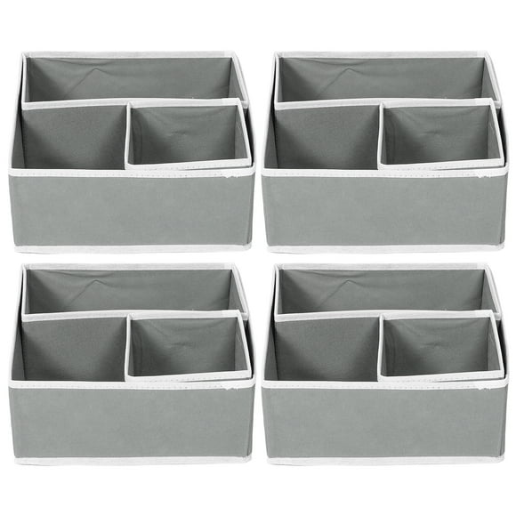 6 organizadores de cajones plegables para armario, ropa interior, calcetines y ropa de bebé, divisores de cajones para la organización del hogar, color gris