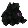 thumbnail image 5 of Rustic Forest Whimsical Cuddling Black Bear Couple with Flower Bouquet Figurine, 5 of 9