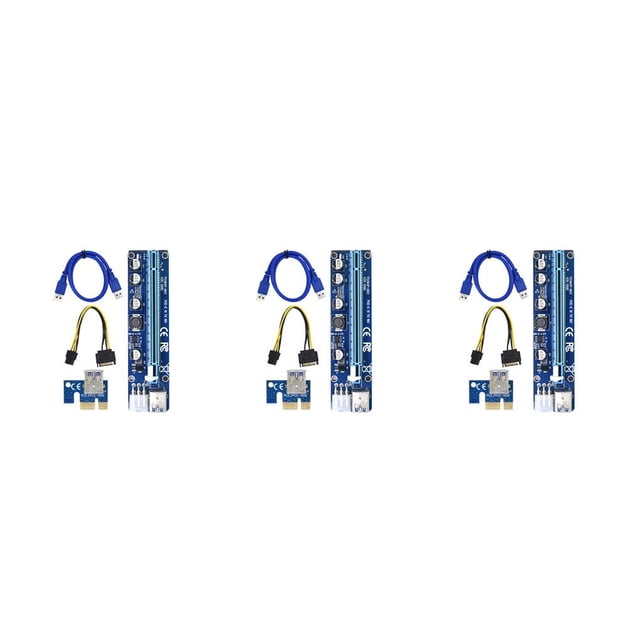 braveheart PCIE Riser VER 009S 1x to 16x Graphic Extension for GPU USB Riser Powered Adapter Card 3Set