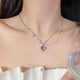 thumbnail image 4 of Xihbxyly Ofertas de Iluminación Collar de Cristal con Forma de Corazón Dulce para Mujer, Collares de Circonita, Joyería de Moda, Regalos para Damas, 4 of 5