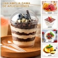 thumbnail image 4 of Tazas de Postre 7 Onzas, 50 Vasos de Postre con Tapas y Cucharas, 200ml Copa Redonda de Postre, Vasos de Aperitivo, para Mousse, Pudding, Helado, Bebidas, Etc., 4 of 4