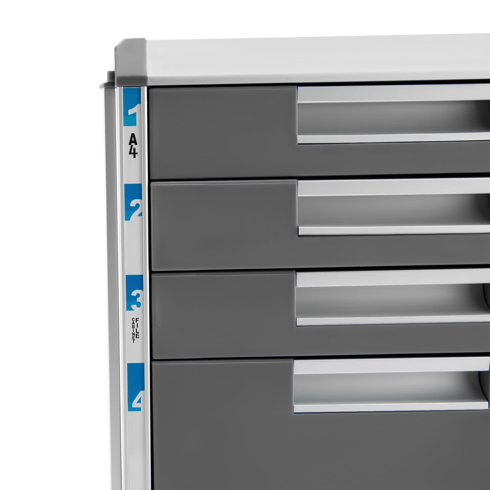 Grey 5 Drawer Desktop File Cabinet Storage Filing Cabinet W/ Label Lock Office for Homes, Offices, Hospital