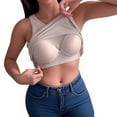thumbnail image 2 of Women's Bras No Wire Under $5 Solid Color RoundNeck Tank Top With Built In Bra Camisoles For Under Clothes Spaghetti Strap Cami, 2 of 8