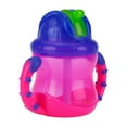 thumbnail image 5 of Nuby Flip N Sip Straw Sippy Cup, Green/Pink, 8 fl oz, 2 Count, 5 of 7