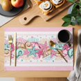 thumbnail image 2 of Summer Starfish Pink Placemats Set of 8, Beach Coral Conch Coastal Placemats for Dining Table, Place Mats for Kitchen Tabletop, Waterproof Wipeable Dining Table Mats Set, 2 of 9