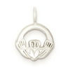 925 Sterling Silver Diamond-cut Claddagh Solid Charm Pendant