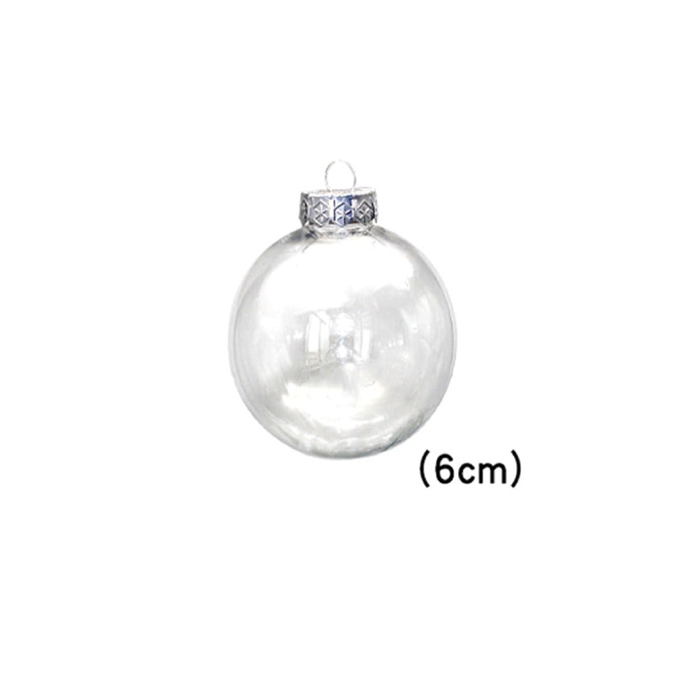 5Pcs Clear Plastic Christmas Balls Baubles Fillable Xmas Tree Ornament