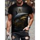 thumbnail image 3 of Camiseta con estampado gráfico de tiburón para hombre de talla grande para verano, ropa para hombre, tela de poliéster suave y ligeramente elástica, camisetas casuales y cómodas, 3 of 5