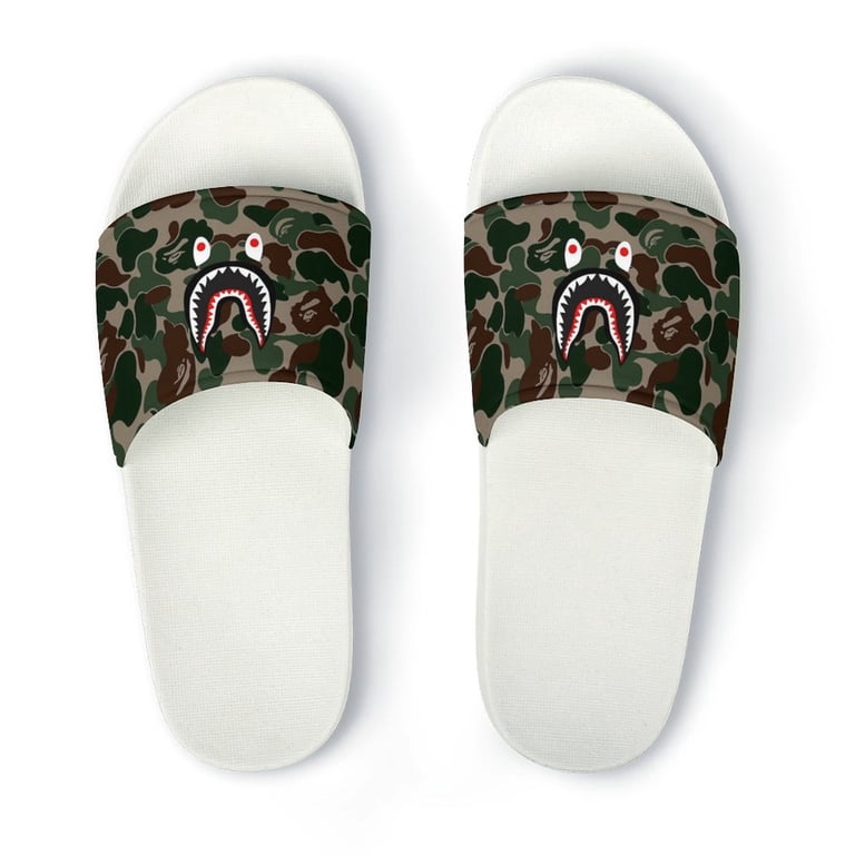 BAPE Camo Shark PVC Home Slippers Comfort Slide Sandals Indoor 