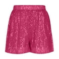 thumbnail image 3 of Tumotour shorts for women Glitter Sparkly Solid Color Elastic High Waisted Mini Shorts Summer Slim Hot Shorts Sequin Shorts, 3 of 3