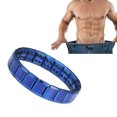 thumbnail image 2 of Pulseras magnéticas para hombres, pulsera adelgazante corporal de acero de titanio, pulsera de imanes fuertes de doble fila, pulseras para el cuidado de la salud, 2 of 10
