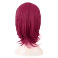 thumbnail image 4 of LinYooLi 16 Inch/40 cm Short Side Bangs Synthetic Fiber Cosplay Layered Wig (White/Azure Blue), 4 of 4