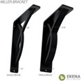thumbnail image 2 of Ekena Millwork 2"W x 10"D x 12"H Miller Wrought Iron Bracket, (Triple center brace) (4-Pack), 2 of 6