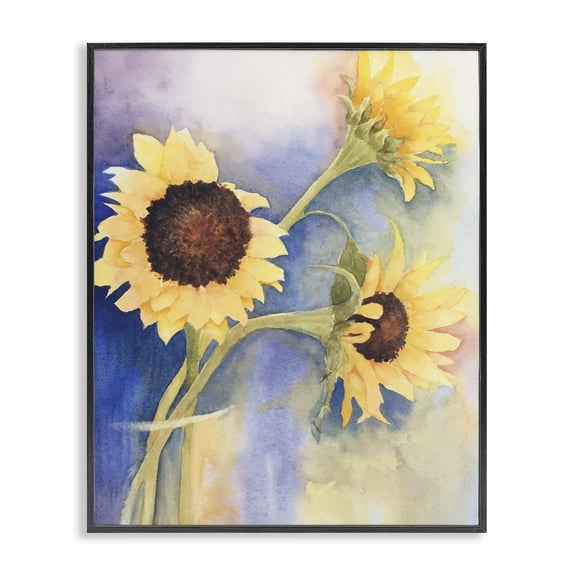 Stupell Industries Farmhouse Sunflower Trio in Vase Black Framed Giclee Art, 11 x 14, by Stephanie Fielden