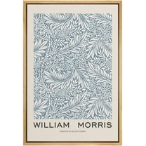 IDEA4WALL Framed Canvas Print Larkspur Flower Pattern by William Morris Historic Cultural Illustrations Fine Art Traditional Floral Poster for Living Room, Bedroom, Office - Natural 16"x24"