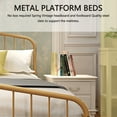 Alazyhome Gold Iron Headboard Platform Metal Bed Frame, Suitable for