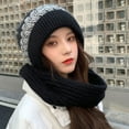 thumbnail image 3 of UDIYO Women Hat Twist Pattern Brimless Autumn Winter Korean Style Knitting Cap Scarf for Riding, 3 of 8