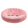 thumbnail image 5 of FurHaven Pet Products | Wave Faux Fur & Velvet Hooded Donut Pet Bed for Dogs & Cats - Rose Pink, Small, 5 of 12