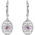 thumbnail image 2 of FB Jewels Sterling Silver Ruby Lever Back Earrings, 2 of 2