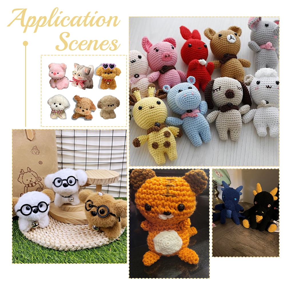 DIY Making Kits Craft Plastic Eyes Stuffed Toy Eyes Brass Eyeglasses Frames Plastic Safety Noses Glass Cabochons Mixed Color 14x36x24mm