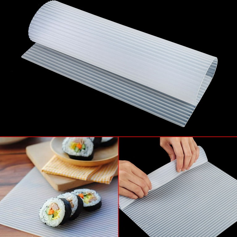 YLSHRF Sushi Roller, Washable Sushi Maker,Sushi Roller Maker Silicone Cake  Rolling Mat Picnic Lunch Nonstick Surface Washable Reusable 