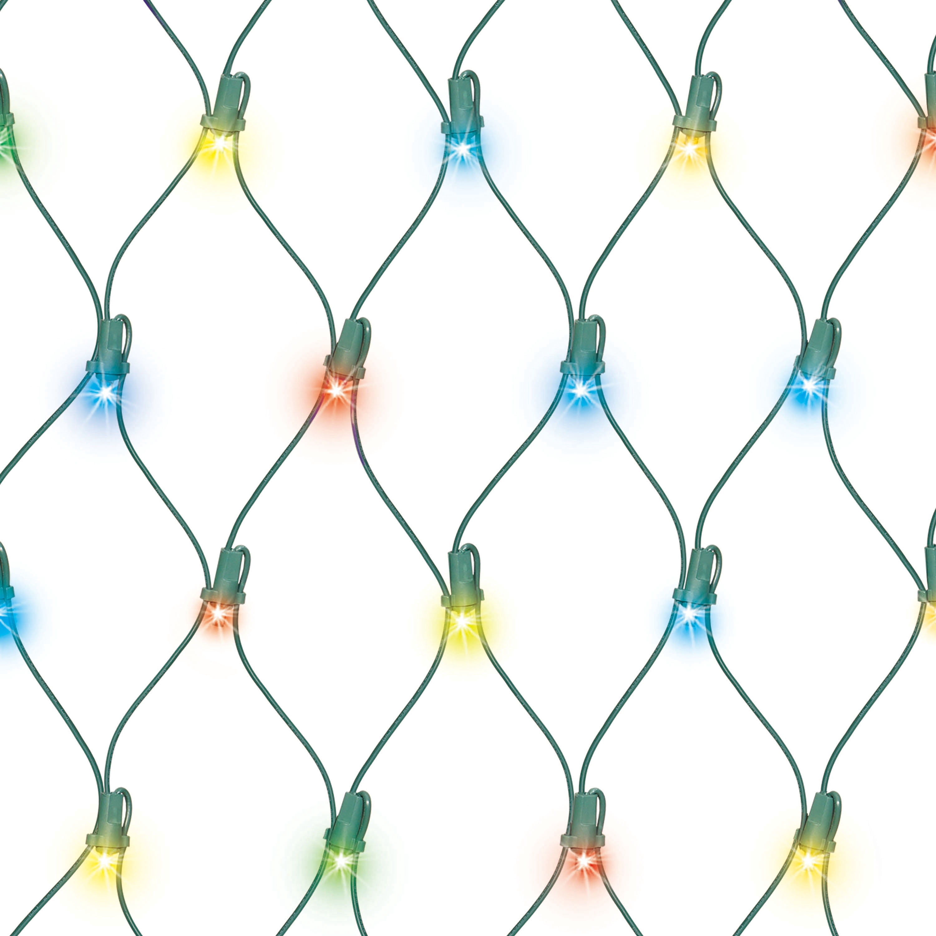 Indoor/Outdoor 160-Count LED 8-Function Sync Christmas Net Lights, Multicolor, Green Wire, 6' x 4', by Holiday Time