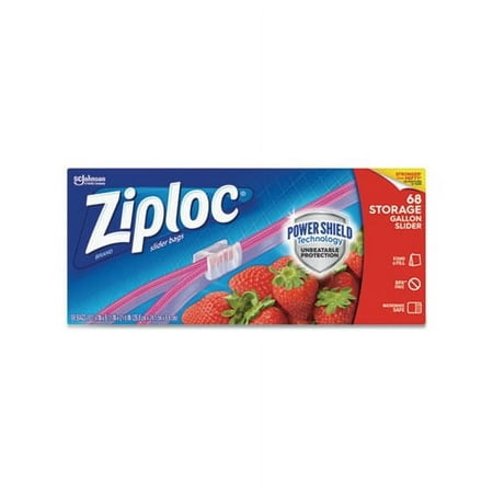 Slider Storage Bags 1 gal, 9.5" x 10.56", Clear, 9/Carton