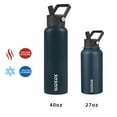 thumbnail image 5 of BJPKPK Insulated Water Bottles with Straw Lid, 27oz Stainless Steel Water Bottle with 3 Lids, Leak Proof BPA Free Metal Thermos Mug, Sports Water Bottle Keep Cold & Hot- Navy Blue, 5 of 7