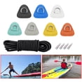 thumbnail image 3 of Neinkie Kayak Stainless Steel D-Ring Patch Replacement + 5m Blue Bungee Cord for PVC Rib Inflatable Boat, Raft, SUP, Stand up Paddleboard Deck Rigging Kit, 3 of 6