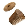 thumbnail image 4 of MERRYHAPY Plastic Rectangular Woven Storage Basket Brown Lid for Home Organization and Storage Solutions, 4 of 5