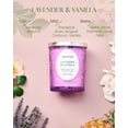 thumbnail image 5 of M&SENSE Lavender Vanilla Candles, 18oz Wooden Wick Strong Scented Candle, 100 Hours Slow Burning No Toxin Natural Soy Wax, Calm Relaxing Sleep Home Fragrance, 5 of 8