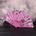 thumbnail image 2 of ionze Appliances Best Chinese Style Dance Wedding Party Lace Silk Folding Hand Held Flower Fan Fans （Pink）, 2 of 2